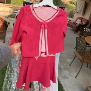 Dark Pink Little Girl’s Custom 2-Piece Suit Size 4